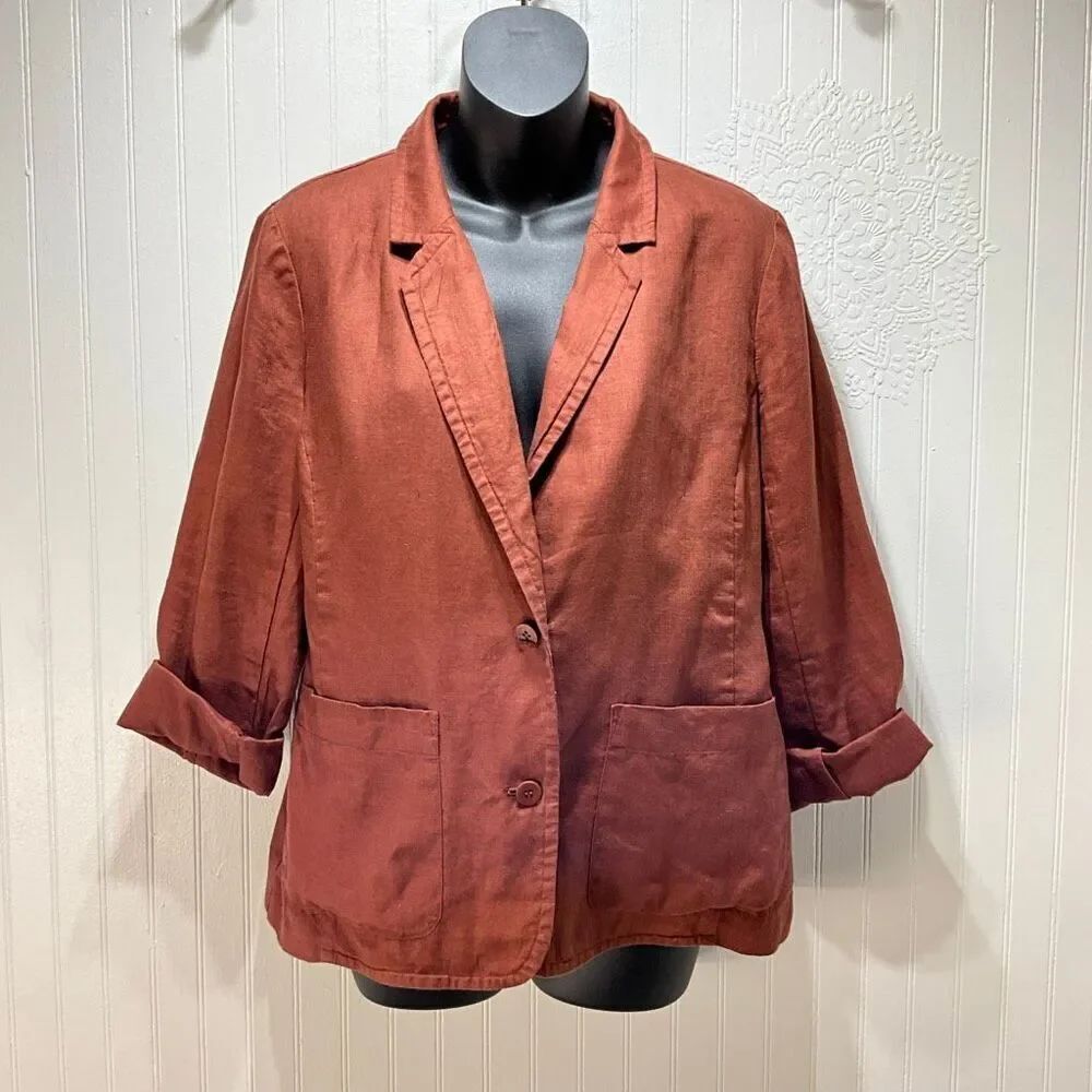 EILEEN FISHER 100% Organic Linen Blazer